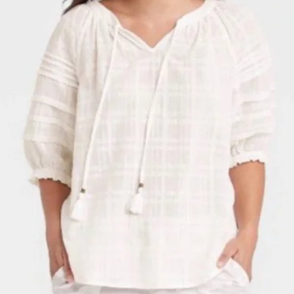 Women’s White Peasant Blouse - Knox Rose